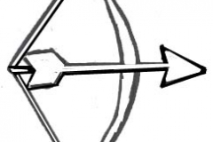 bow and arrow argent