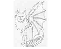 cat bat-winged sejant gardant